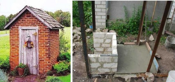 Usando o mesmo projeto e desenho, você pode construir um banheiro de tijolos