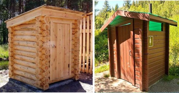 Ngay cả nhà vệ sinh bằng gỗ đơn giản nhất cũng trông gần như kỳ lạ. Hơn nữa, nó có thể được sử dụng như một phiên bản mùa đông.