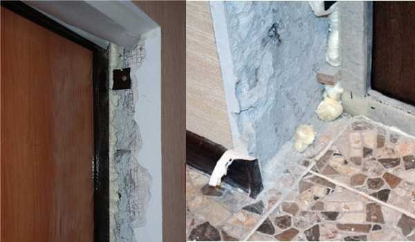 Doors have this look after installation - you need to make slopes