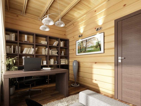 Další možnost pro pracovní prostor v dřevěném domě