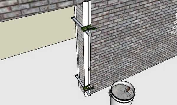För att gipsa en dörröppning behövs två styrningar som är installerade på båda sidor