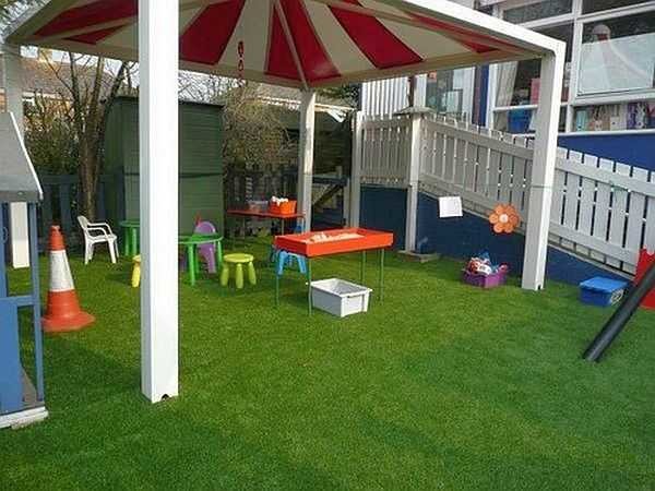 Em um playground ou playground, é melhor semear um gramado esportivo