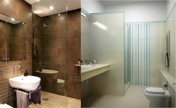 Uma divisória de vidro é uma forma de destacar uma área sem tornar um banheiro pequeno ainda menor