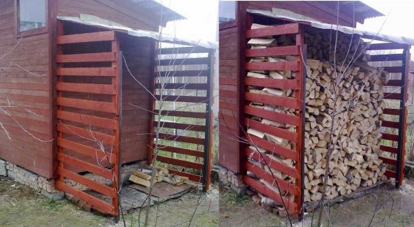 سقيفة خشبية بسيطة لمنزل صيفي
