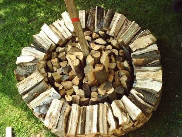 View of the woodpile from above