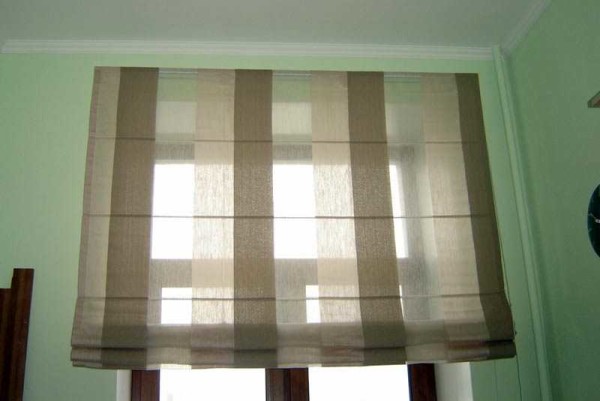 Roman blinds - rise from bottom to top, folding into folds