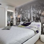 נופים אורבניים בגוונים אפורים נראים טוב בחדרי שינה בסגנון הייטק