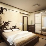חדר שינה בסגנון יפני - טבעי לראות במבוק על הקיר