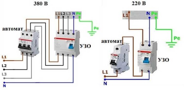Diagrams for connecting the hob to the electric meter