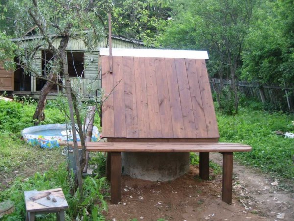strieška pre domácich majstrov nad studňou z dreva