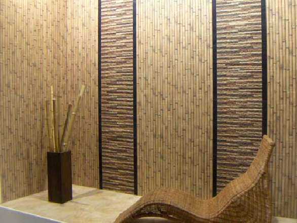 Kertas dinding buluh untuk koridor dalam gaya oriental adalah pilihan yang tepat