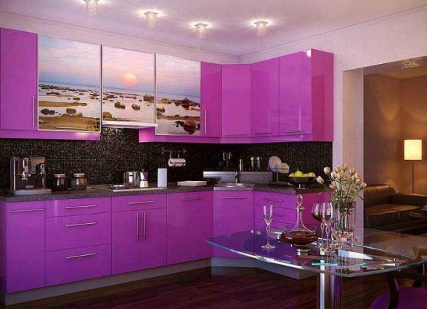Non-standard kitchen solutions - photo printing on cabinets