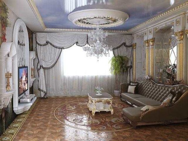 cortinas para a sala em uma foto de estilo clássico