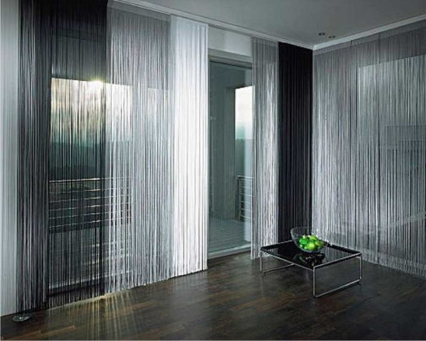 cortinas para a sala em foto de estilo moderno