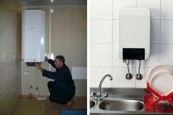 Ohřívače vody různých typů