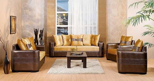 Tijolo ou alvenaria são a última moda na decoração de uma sala de estar