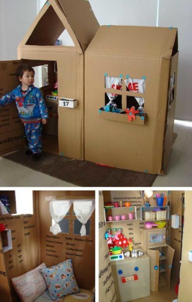Outra opção de casinha de dois cômodos para brincadeiras infantis