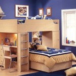 Bunk bed with workspaces for two students