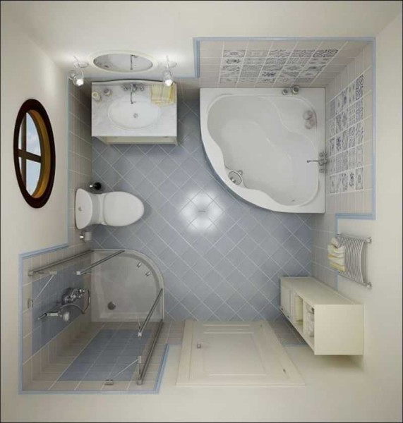 אפשרות תכנון לחדר אמבטיה קטן