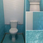 Стените в тоалетната са завършени с декоративна мазилка