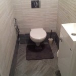 Porslinstengods på toaletten - för dem som inte vill ha keramiska plattor en bra väg ut