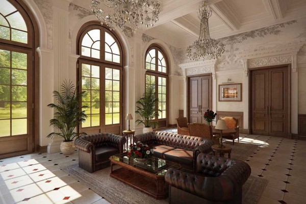 A simetria na disposição dos móveis é um dos princípios do estilo clássico da decoração de interiores