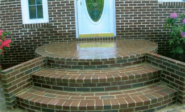 Round brick porch