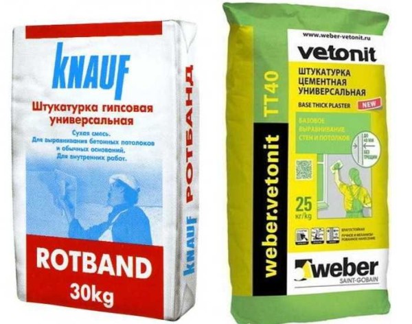 Rotband adalah plaster gipsum yang popular, Vetonit adalah simen