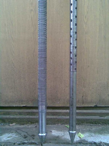 El primer element del pou abissini és una agulla amb punta de llança i filtre