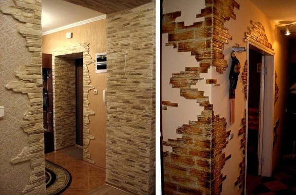 Decorar um corredor com pedras decorativas costuma ser o acabamento de cantos e portas