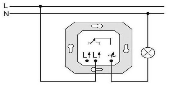 Diagrama para conectar uma lâmpada a um dimmer