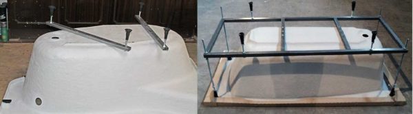 Opções para completar banheiras de acrílico - pernas e estrutura