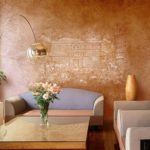Venetian plaster can also be the main wall panel.