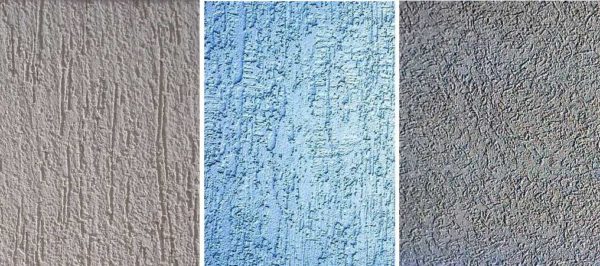 In textured plaster, the relief is created by inclusions of different sizes. More variety can be added by changing the direction of movement of the spatula