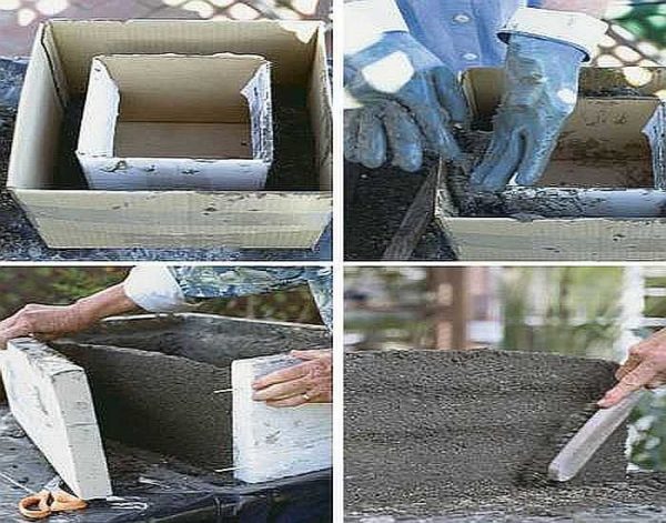 Hoe maak je met je eigen handen een betonnen bloempot voor buiten