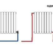 Diagrama de conexão diagonal de radiadores de aquecimento com sistemas de dois tubos e um tubo