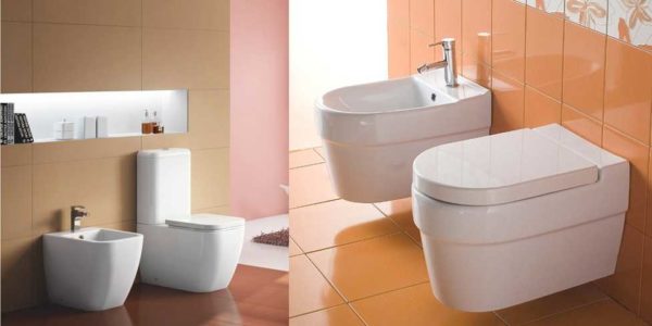 Enligt installationsmetoden är toalettskålarna golvstående och hängande