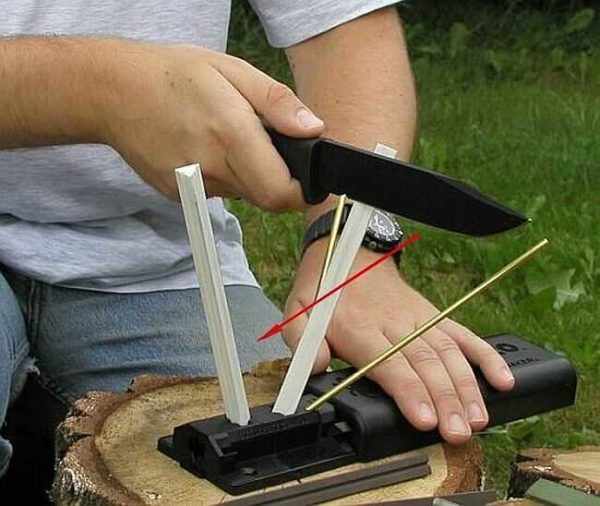 Stangholder for sliping av kniv