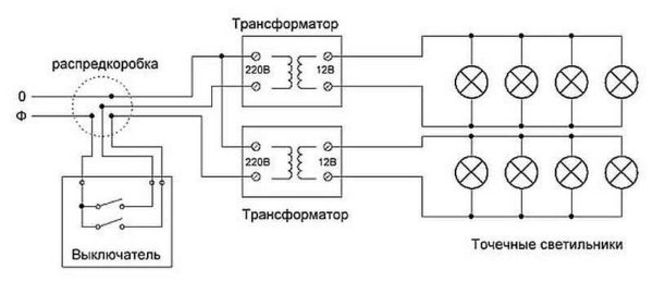 Diagrama de conexión de focos a un interruptor de dos botones