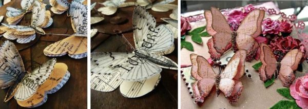 Exemples de papillons en papier multicouches