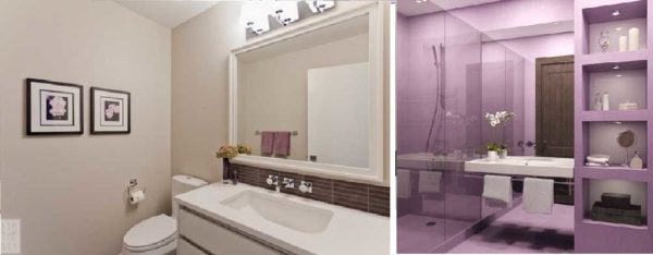 Paredes pintadas no banheiro - a capacidade de mudar rapidamente de cor