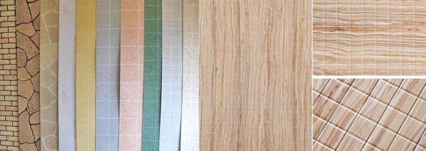 Flera prover av laminerade PVC-paneler för väggdekoration