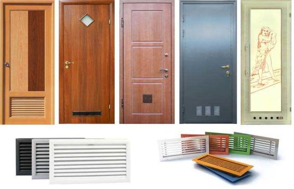 Speciale deuren voor badkamer en toilet met ventilatieroosters