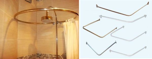 Държачът за завесата в банята може да бъде с всякаква форма