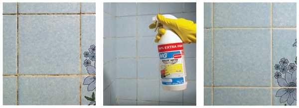 Ready-to-use mold remover is a quick way to remove mold from bathroom tiles
