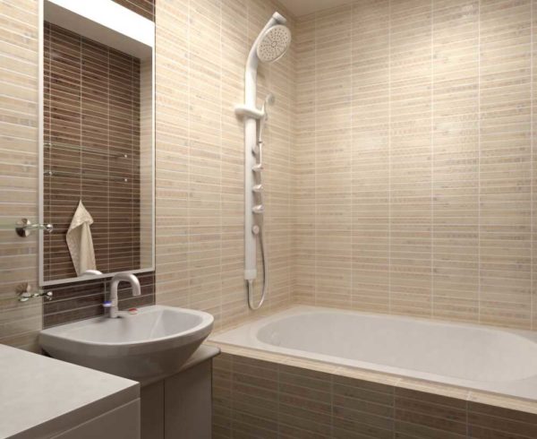 Könnyebb gondoskodni egy matt felületről - a vízfoltok nem láthatók, és a bézs színű fürdők is hangulatosak