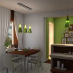 Gray for background color and bright green for accent wall