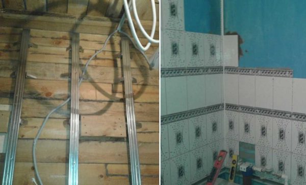 La procedura per disporre le pareti del bagno in una casa di legno