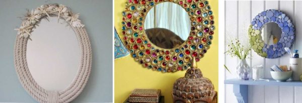 Příklady dekorů kulatých zrcadel