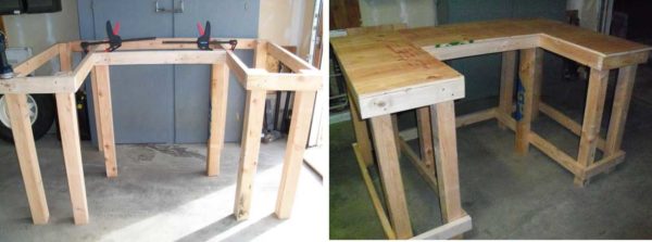 שולחן עבודה בצורת U למוסך